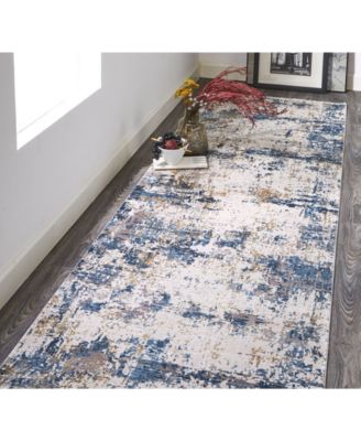 Cadiz R3891 Blue 3'1" x 10' Runner Rug