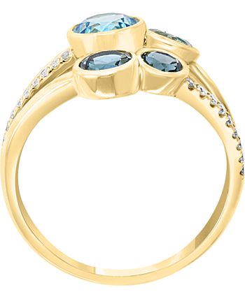 LALI Jewels - Multi-Gemstone (2 ct. t.w.) & Diamond (1/10 ct. t.w.) Ring in 14k Gold
