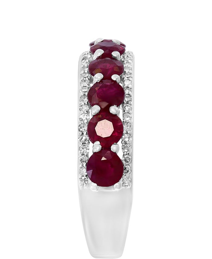 LALI Jewels - Certified Ruby (1-7/8 ct. t.w.) & Diamond (1/6 ct. t.w.) Ring in 14k White Gold