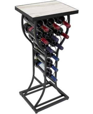 Sorbus Metal with Marble Finish Top Wine Storage Organizer Display Rack Table