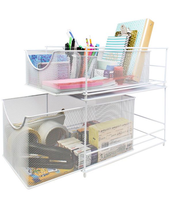 Sorbus Mesh Steel Organizer Set with 2 Pull Out Drawers & Reviews Cleaning