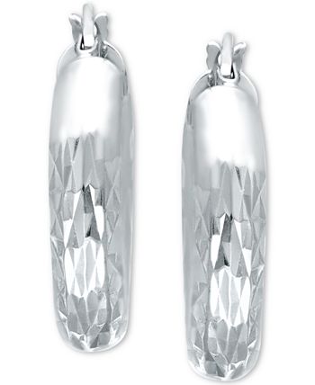 Giani Bernini - Small Embellished Hoop Earrings in Sterling Silver, 25mm
