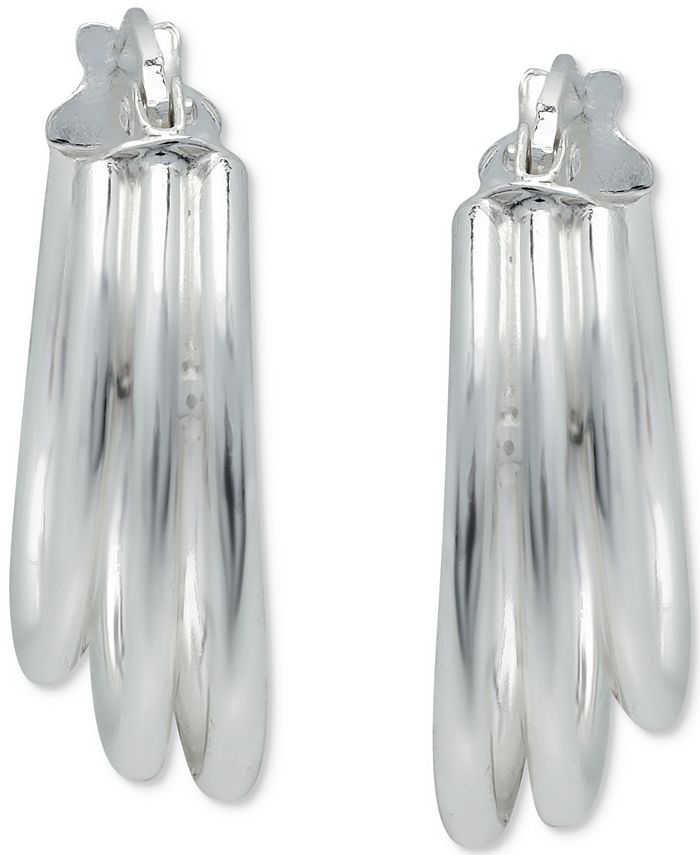 Giani Bernini Small Triple Hoop Earrings in Sterling Silver, 18mm ...