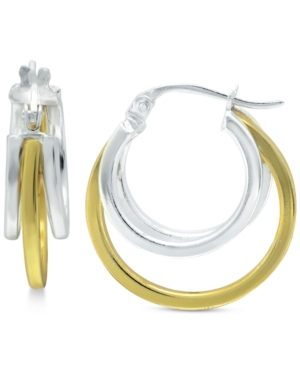 image of Giani Bernini Small Two-Tone Triple Hoop Earrings, 17mm, Created for Macy-s