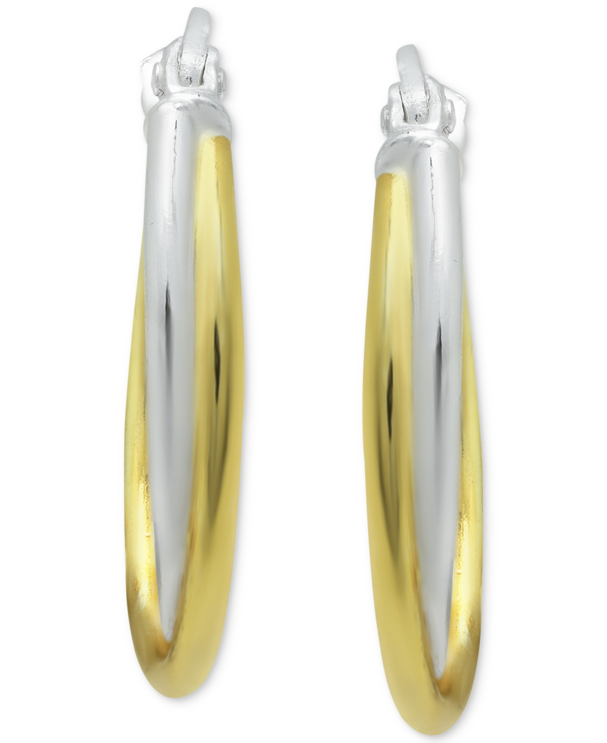 Giani Bernini Extra Overlap Hoop Earrings in Sterling Silver and 18k Gold-Plate, 15mm, Created for Macy's - Two-Tone