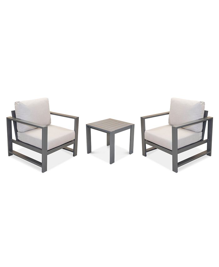 Furniture Aruba Outdoor 3Pc. Set (2 Club Chairs & 1 End Table