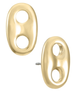image of Trifari Gold-Tone Button Earring
