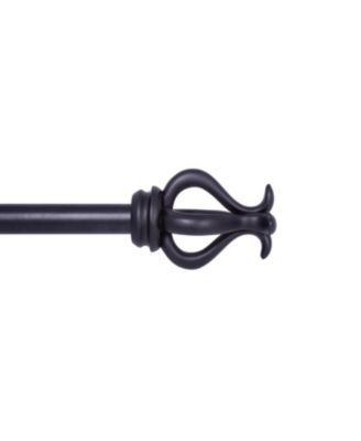Kenney - Kinsley 3/4" Standard Decorative Window Curtain Rod 36-66" Black