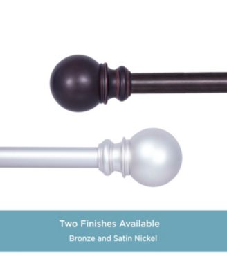 Bryce Decorative Curtain Rod with Finials for Medium to Large Windows – Stylish Satin Nickel Design