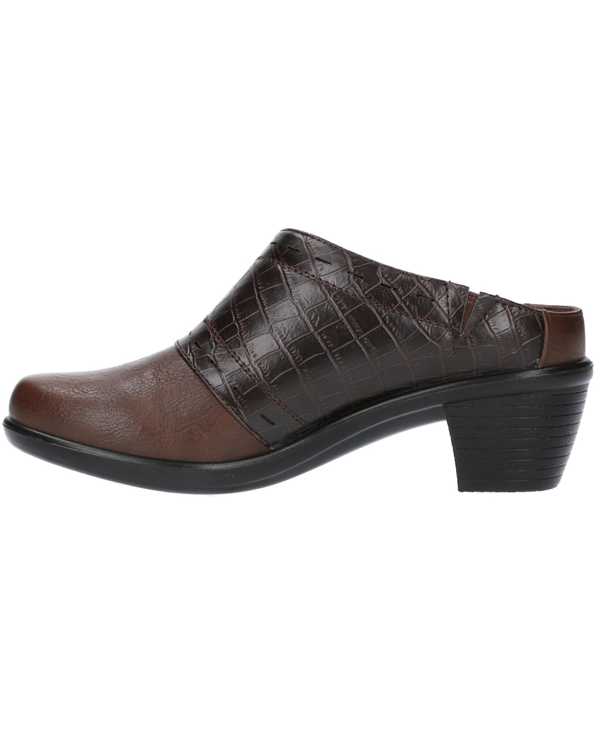 Shop Easy Street Cynthia Comfort Mules In Black,croco