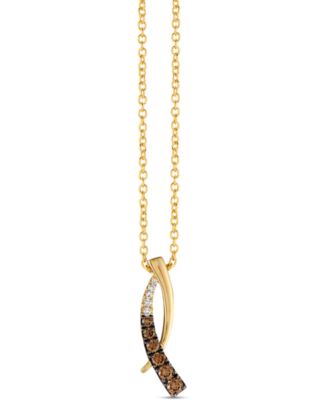 Le Vian - Chocolatier&reg; Chocolate Diamonds&reg; (3/8 ct. t.w.) & Vanilla Diamonds&reg; (1/20 ct. t.w.) 18" Pendant Necklace in 14k Gold