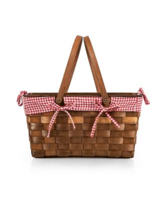 Kansas Handwoven Wood Picnic Basket
