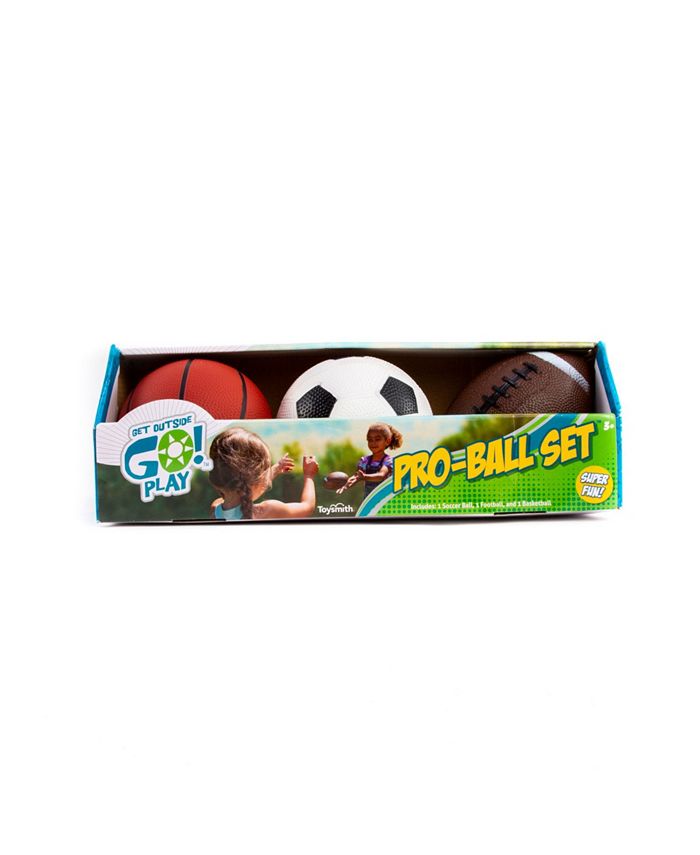 Toysmith Get Outside Go ProBall Set, Pack of Soccer Ball, Football and