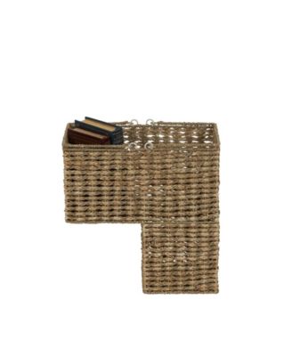 Sea Grass and Corn Husk Stair Step Basket