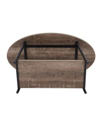 Household Essential Oval Coffee Table 2 Tier With Storage Shelf