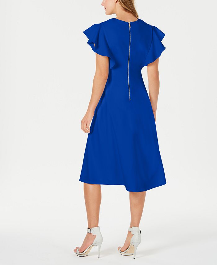 Calvin Klein Front-Button A-Line Midi Dress & Reviews - Dresses - Women ...