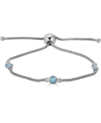 Lab Grown Onyx Popcorn Link Bolo Bracelet in 14k Gold-Plated Sterling Silver (Also available in lapis lazuli, swiss blue topaz, turquoise, amethyst & citrine.)