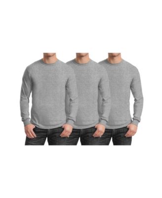 Men's 3-Pack Egyptian Cotton-Blend Long Sleeve Crew Neck Tee