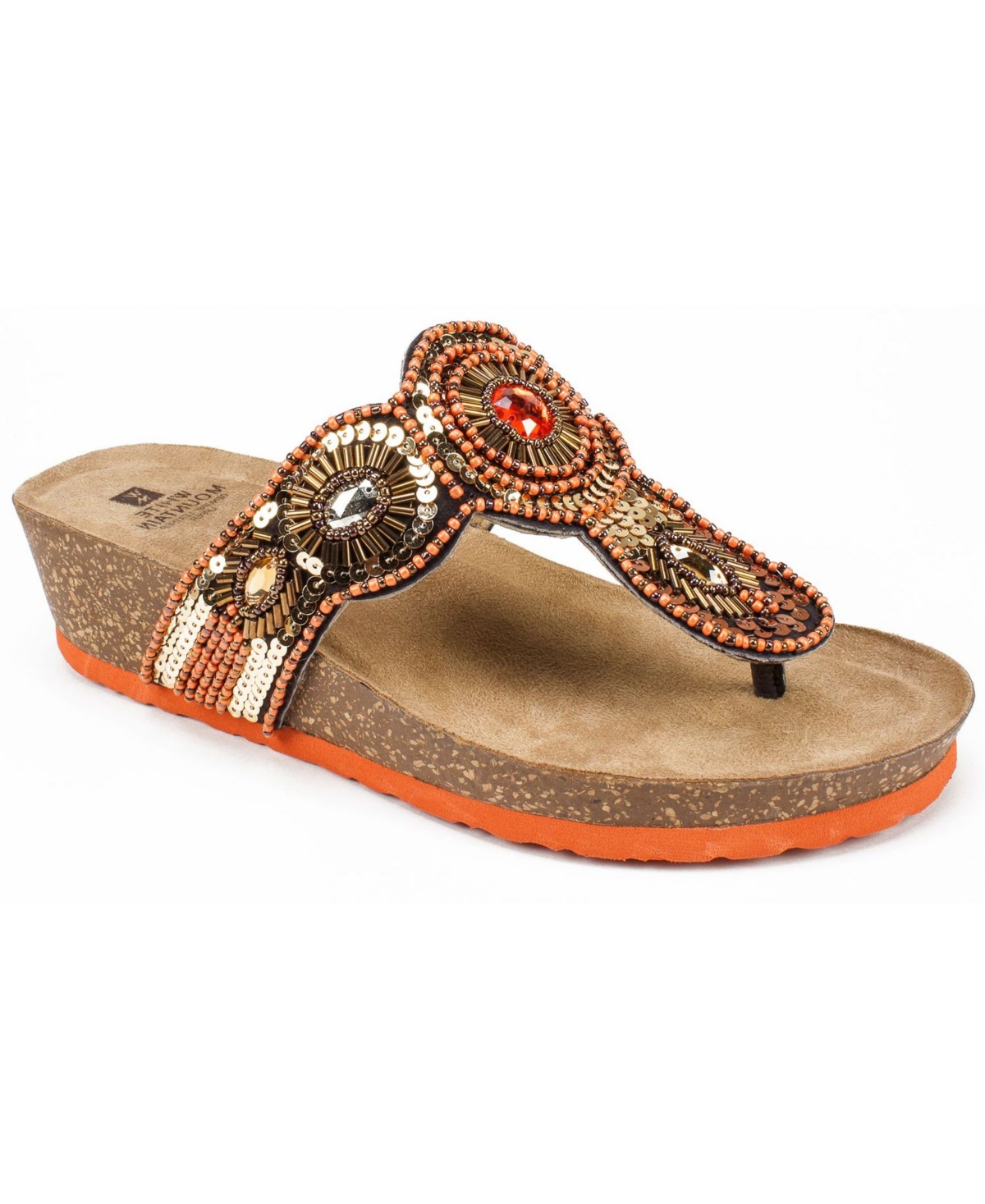 White Mountain Women's Blast Wedge Sandals Women's Shoes In Orange