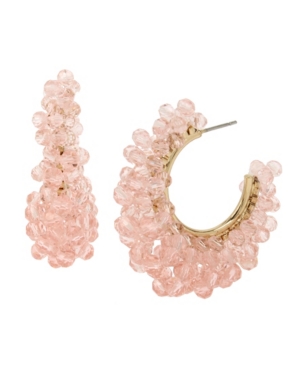 image of Miriam Haskell New York Woven Beaded Hoop Earrings