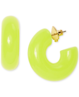 image of Kate Spade New York Gold-Tone Medium Neon Open Hoop Earrings, 1.64