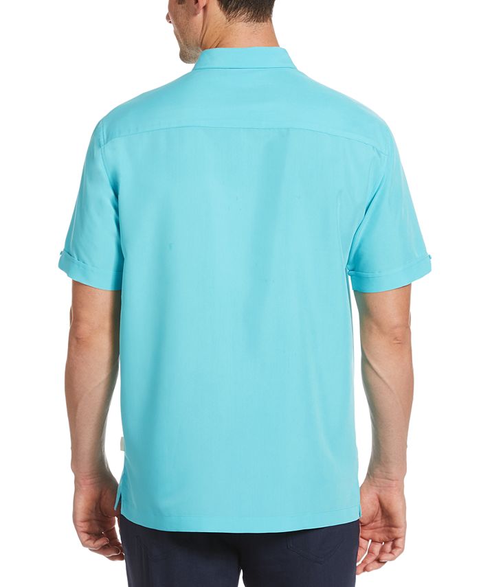 Cubavera Men's Tonal Geo-Embroidered Panel Shirt - Macy's