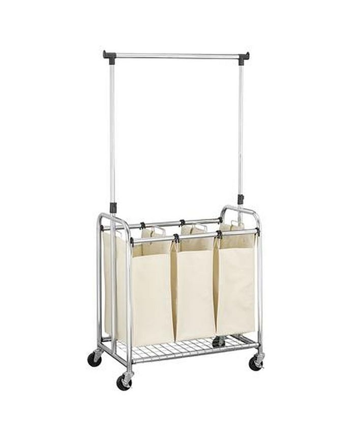 Household Essentials Commercial Grade 3 Bag Laundry Sorter with Wheels