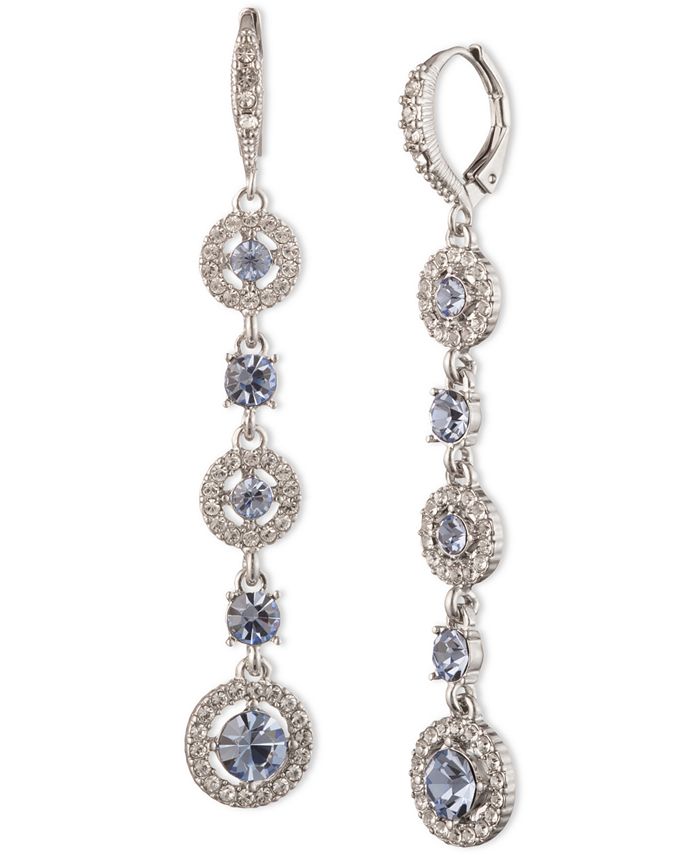 Givenchy SilverTone Crystal Linear Drop Earrings Macy's
