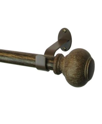 Rhinebeck Rustic Faux Wood 86"-120" Adjustable Curtain Rod