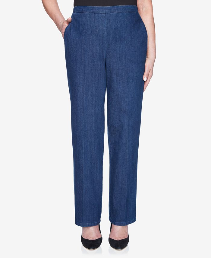 Alfred Dunner Plus Size Pull On Back Elastic Proportioned Short Denim Jean Pant & Reviews