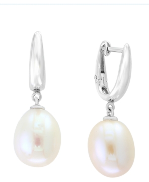 image of Effy Cultured Freshwater Pearl (10mm) Drop Earrings in Sterling Silver