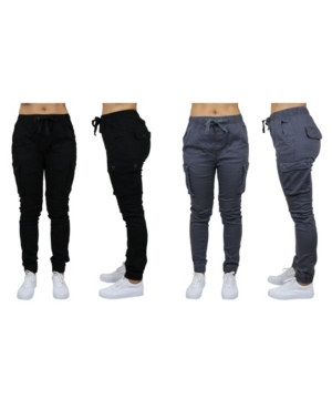 image of Galaxy By Harvic Women-s Cotton Stretch Twill Cargo Joggers, Pack of 2