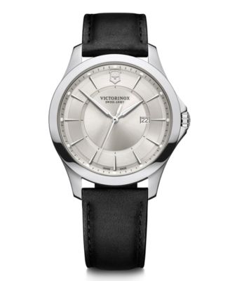 Victorinox Swiss Army - Men's Alliance Black Leather Strap, 40mm