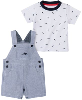 Kids Headquarters - Baby Boys 2-Pc. Shark-Print T-Shirt and Shortalls Set