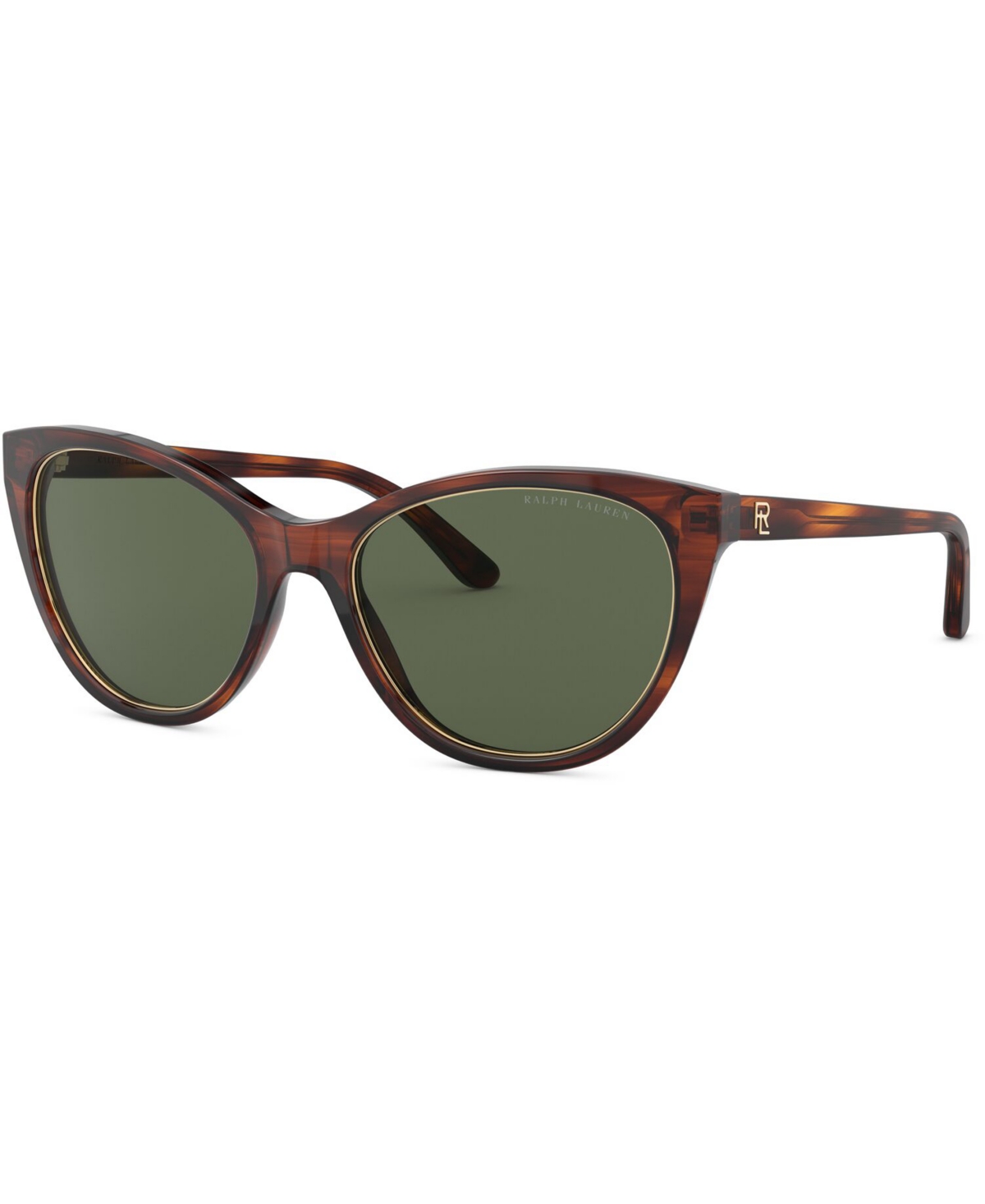 Ralph Lauren Sunglasses, 0rl8186 In Stripped Havana,bottle Green