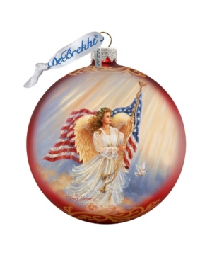 G.debrekht American Angel Glass Ornament By Dona Gelsinger In Multi