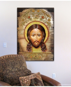 Designocracy Icon The Holy Face Wall Art On Wood 16" In Multi