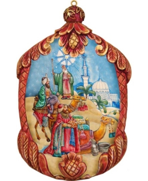G.debrekht Hand Painted Three Kings Scenic Ornament In Multi