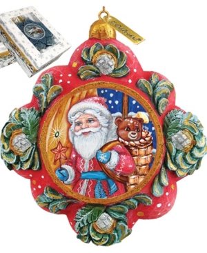 G.debrekht Hand Painted Scenic Ornament Gift Giver Santa In Multi