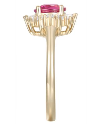 Sapphire (1 ct. t.w.) & Diamond (1/4 ct. t.w.) Ring in 14k White Gold (Also Available in Emerald, Tanzanite & Ruby)