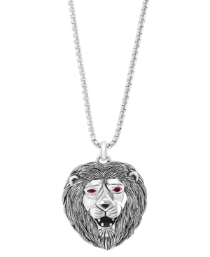 image of Effy Men-s Ruby (1/4 ct. t.w.) & Onyx Lion-s Head 20