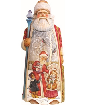 G.debrekht Woodcarved Hand Painted Good Times Santa Figurine In Multi
