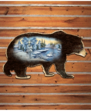 Designocracy Winter Scenic Black Bear Deco