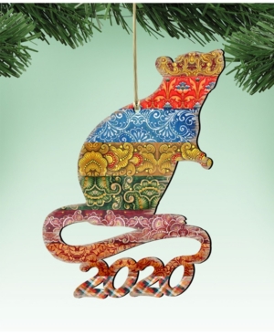 Designocracy 2020 Mouse Wooden Ornaments Set of 2