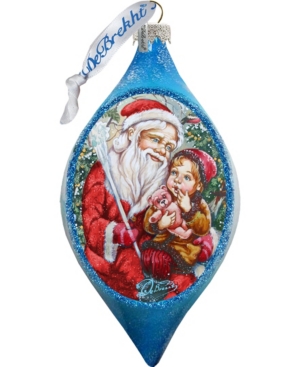 G.debrekht Kids'  Teddy Bear Santa Drop Glass Ornament In Multi