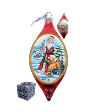 G.debrekht Santa Kids Drop Glass Ornament In Multi