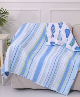 Catalina Fish Reversible Quilted Throw, 50" x 60"