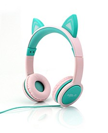 Kids SafeSounds Cat Led Light-Up Wired Headphones