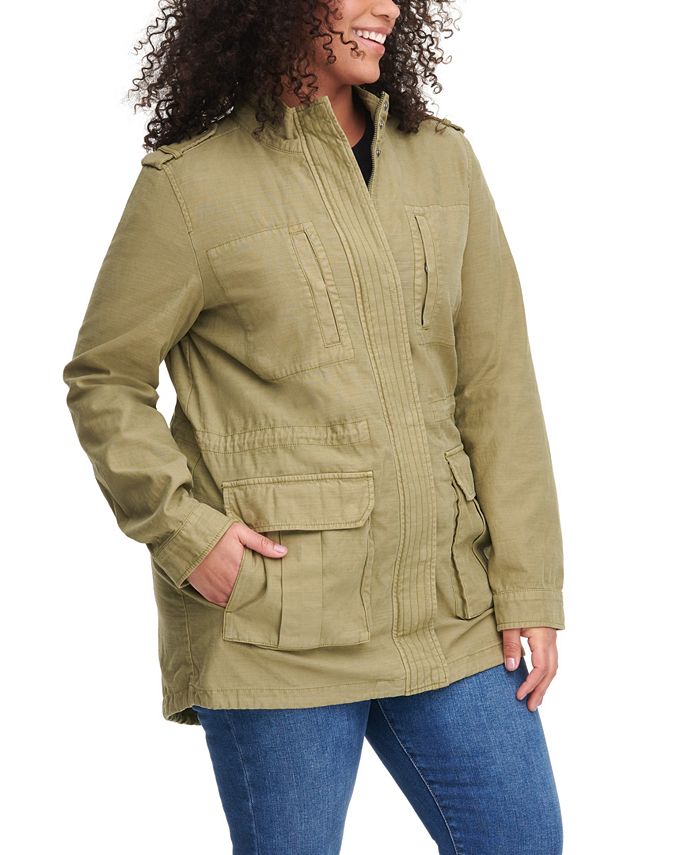 Levi's Trendy Plus Size Stand-Collar Cotton Anorak Jacket & Reviews ...