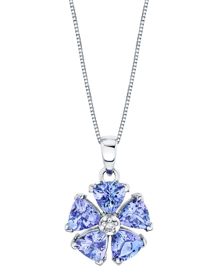 Macy's Tanzanite (2-1/4 ct. t.w.) & Diamond Accent Flower 18